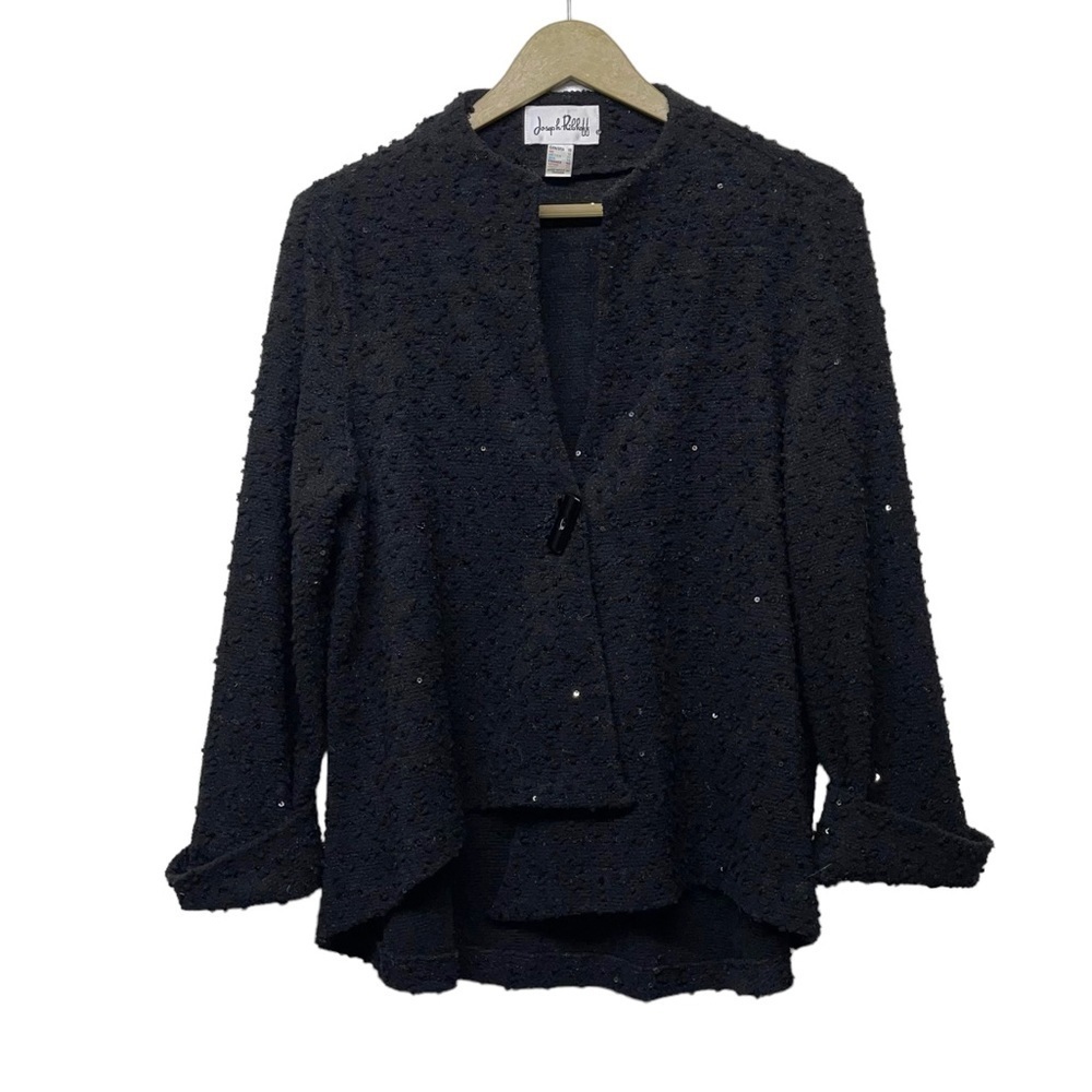 Joseph Ribkoff Black Sequin Cardigan Size 10